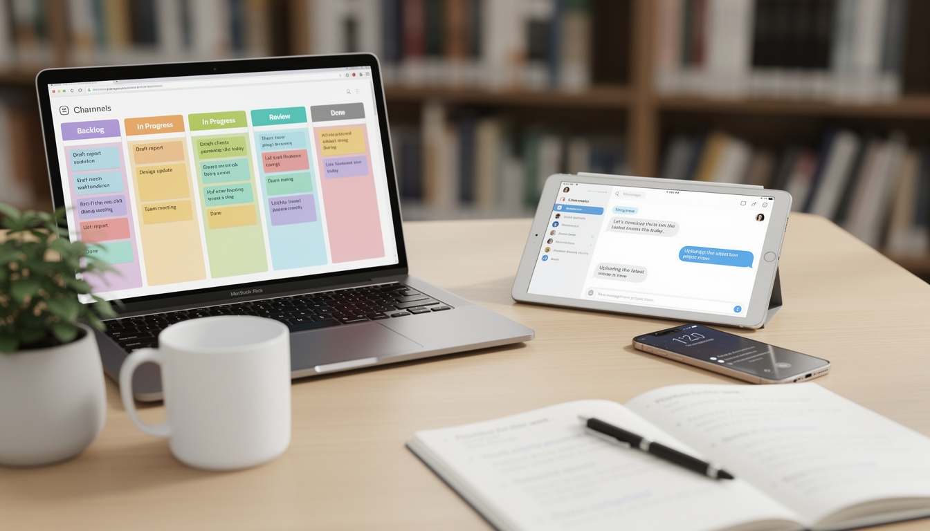 Digital workspace with tools and devices